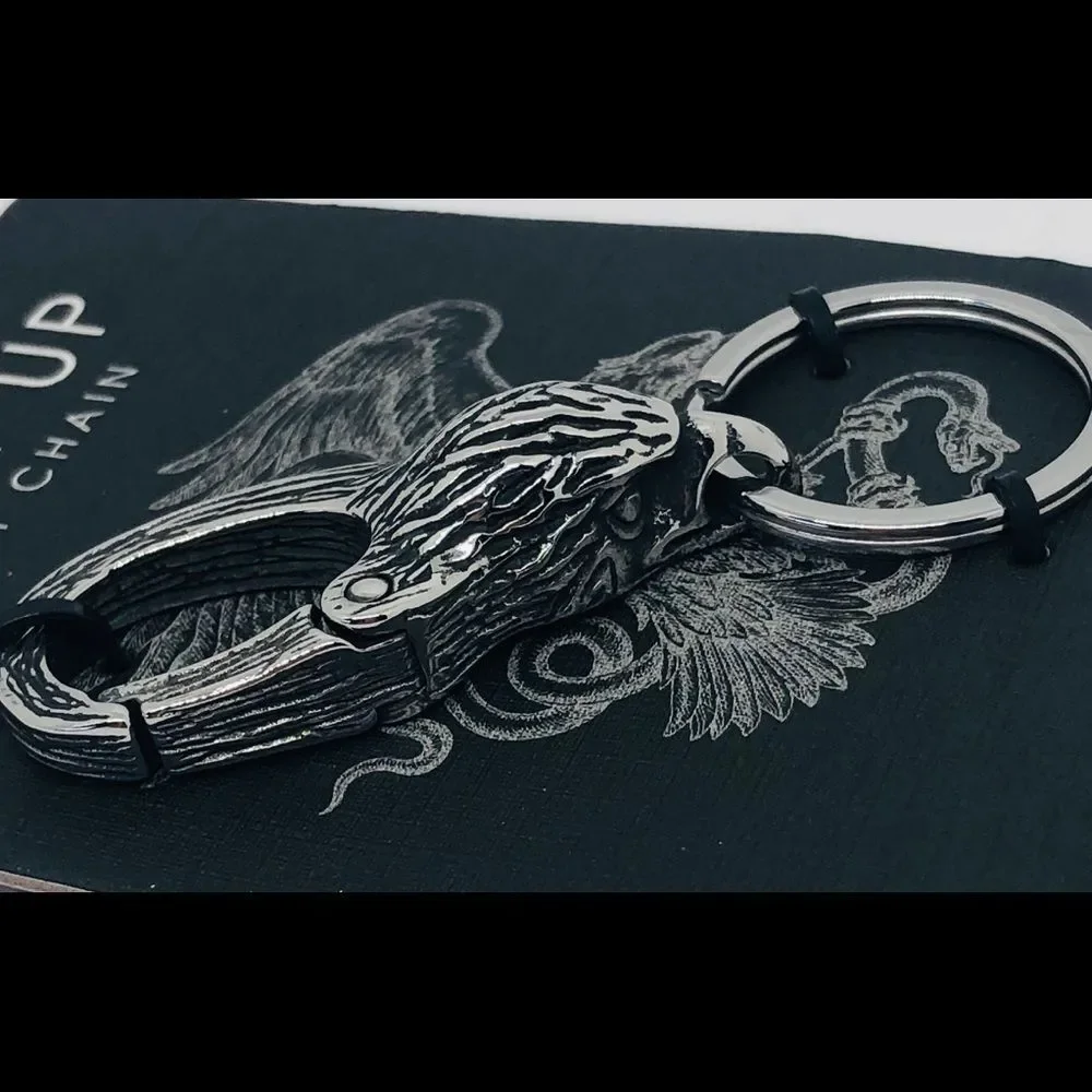 LINK-UP EAGLE KEYCHAIN, Stainless Steal